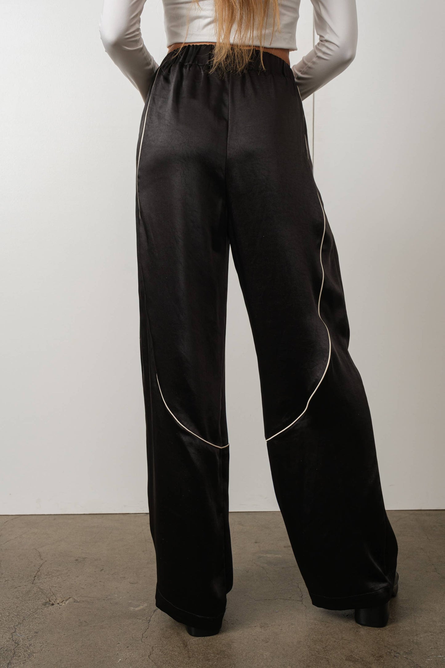 Satin Wide-Leg Pants