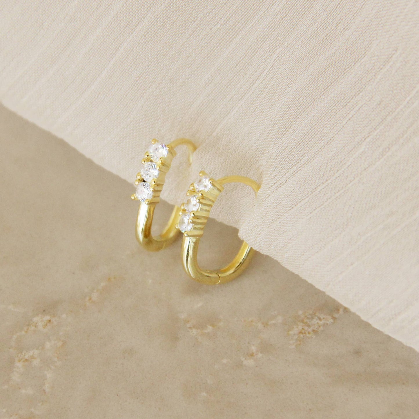 Oval Diamond Hoops