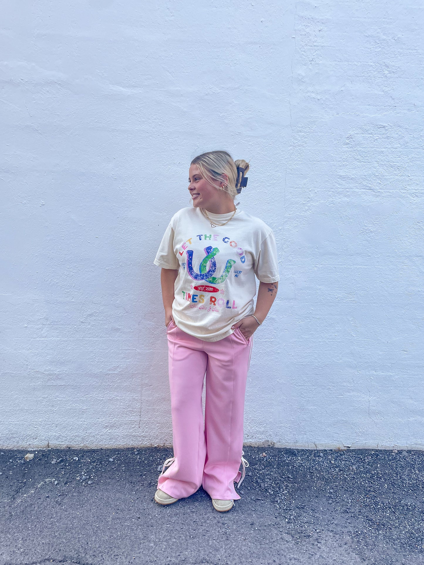 Pink Bow Track Pant
