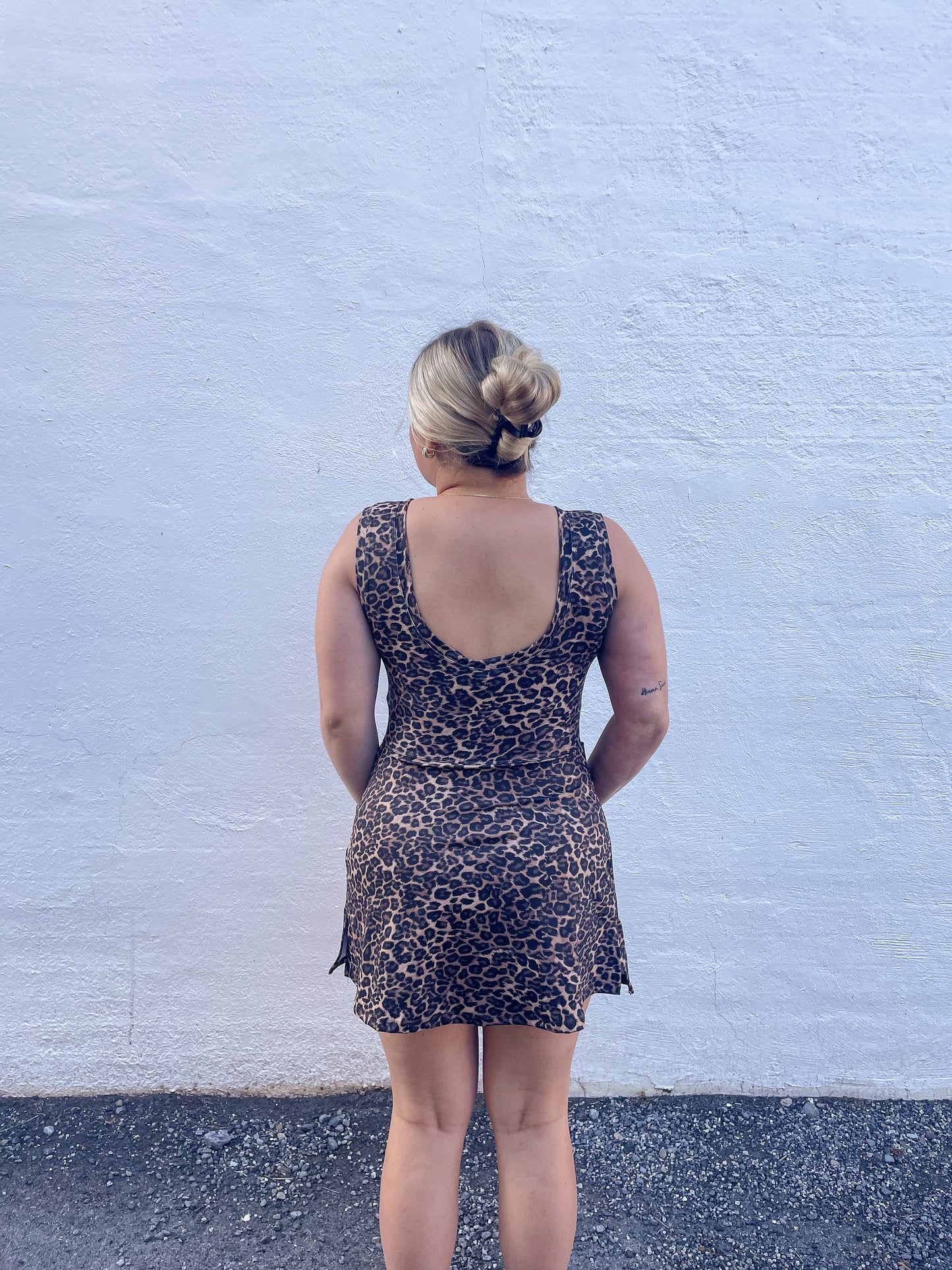 Leopard Wrap Tie Front Dress