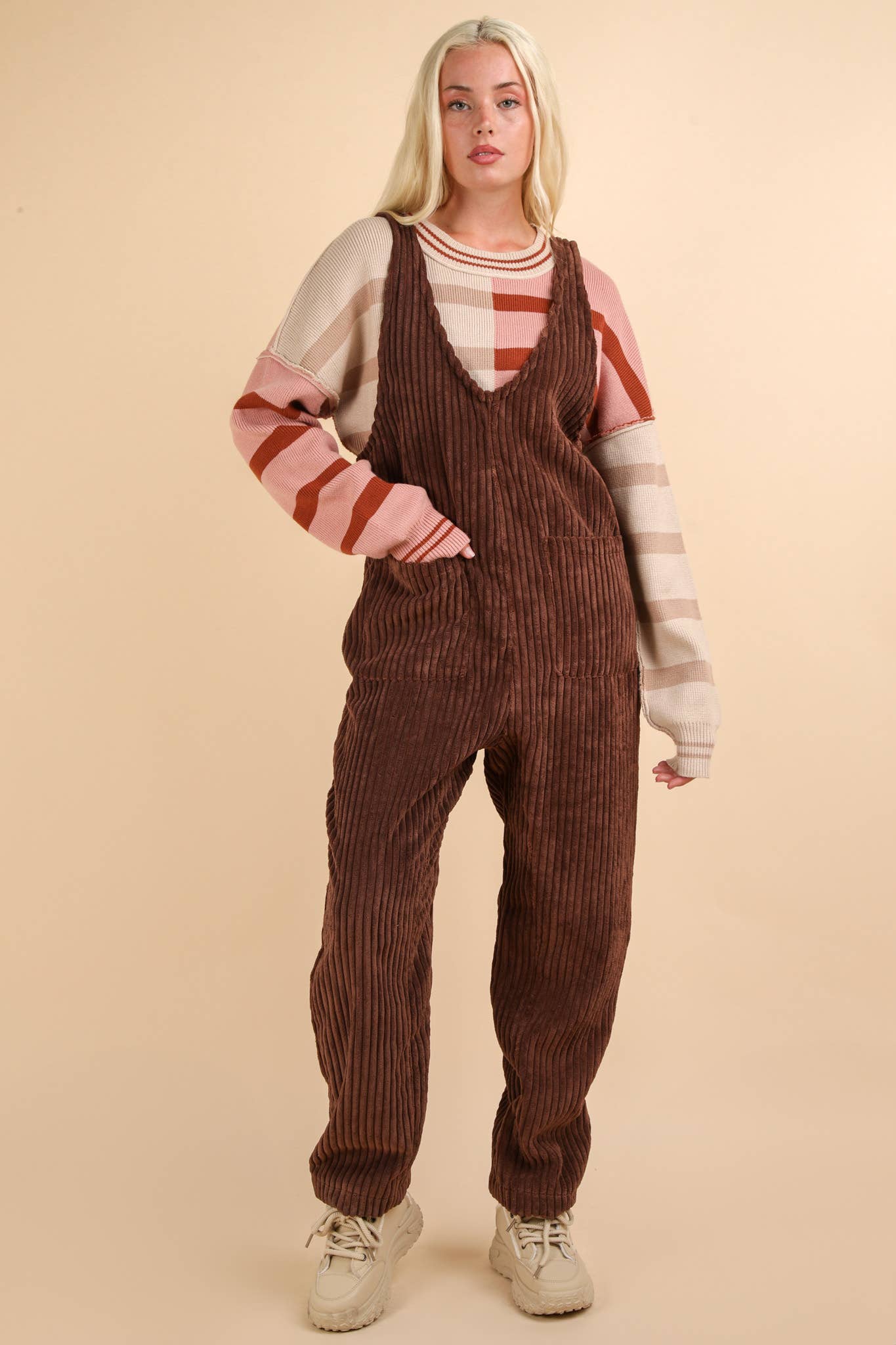 Brown Corduroy Jumpsuit