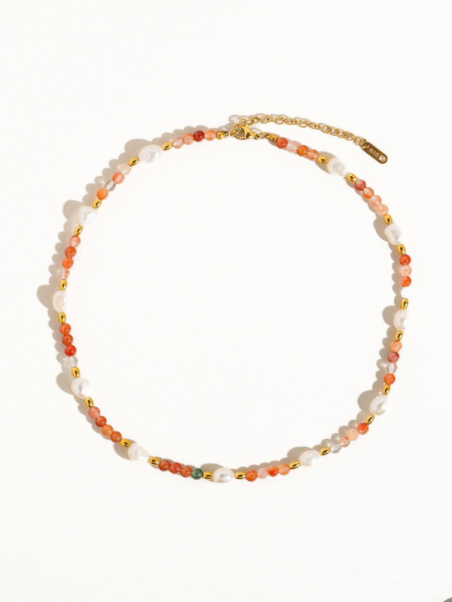Neutral Pearl Beaded Necklace