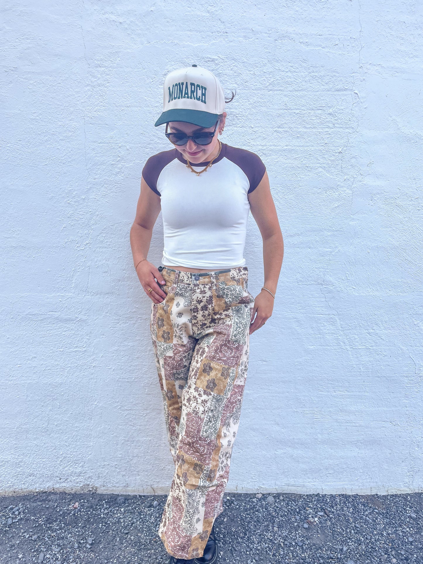 Patchwork Barrel Pants