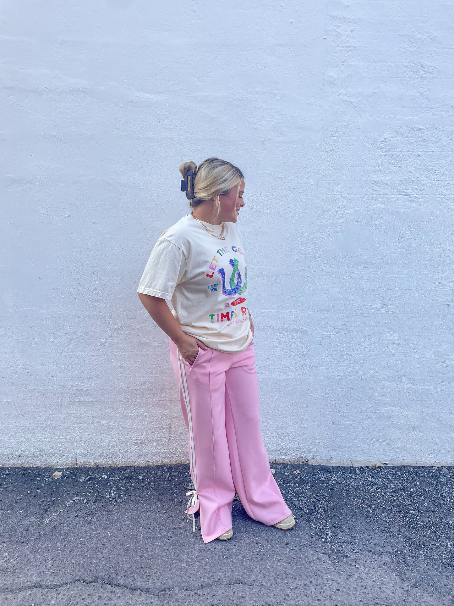 Pink Bow Track Pant