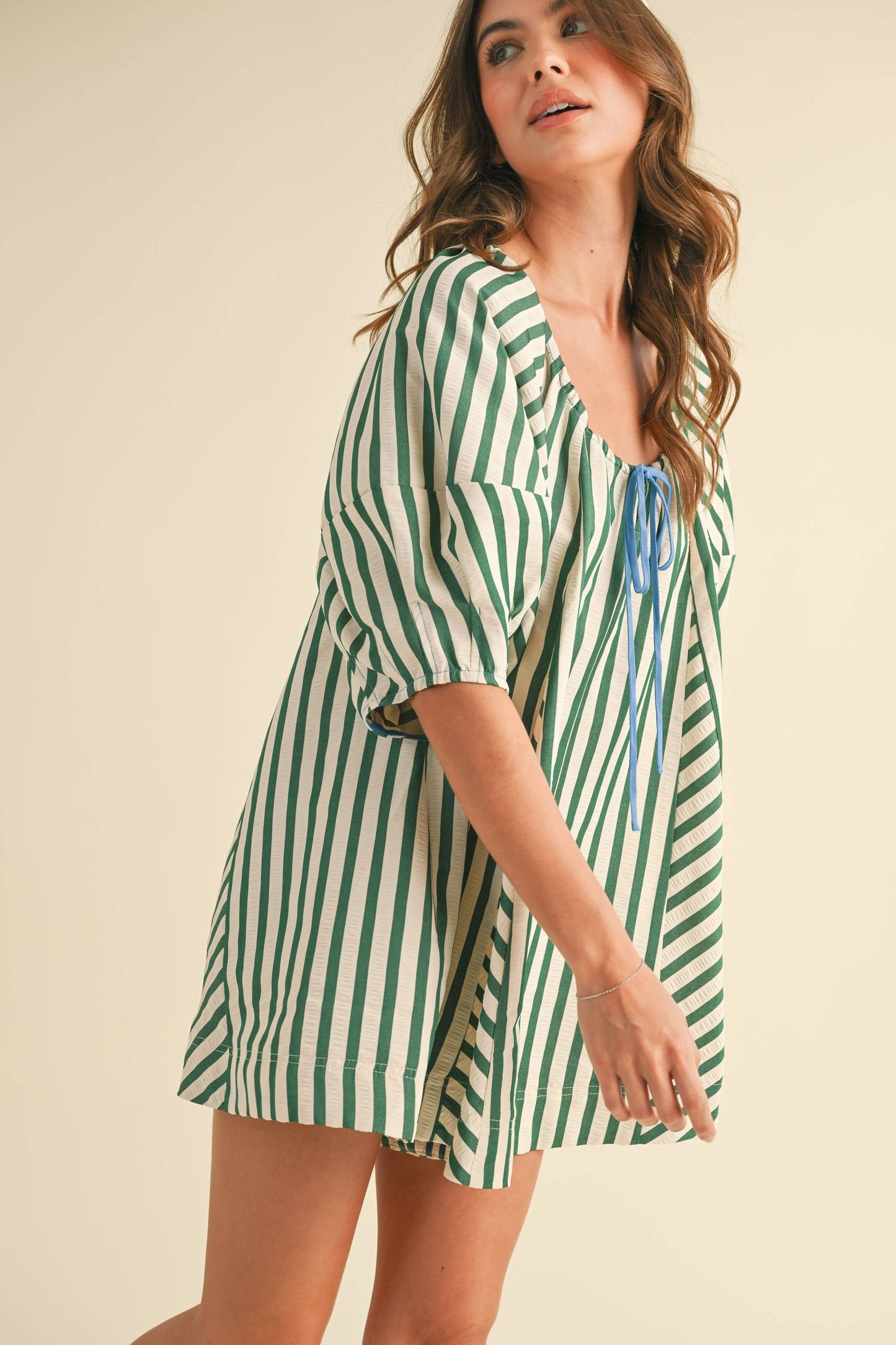 Striped Puff Romper