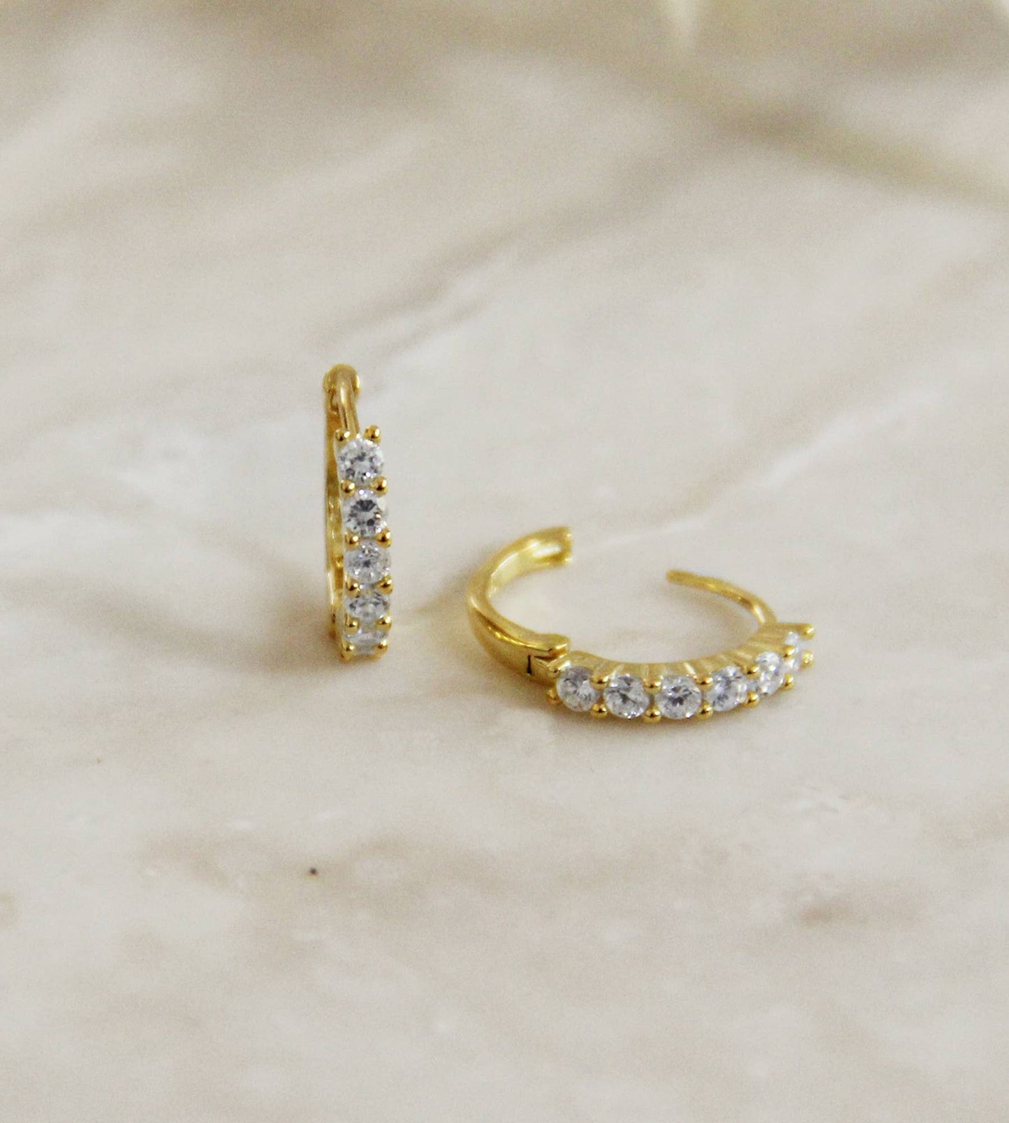 Mini Thick Diamond Hoops