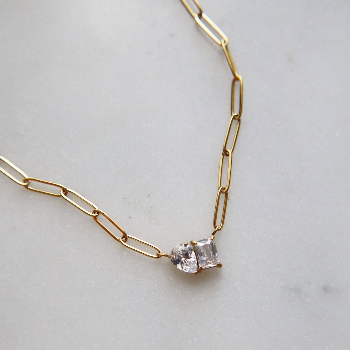 Diamond Paperclip Necklace