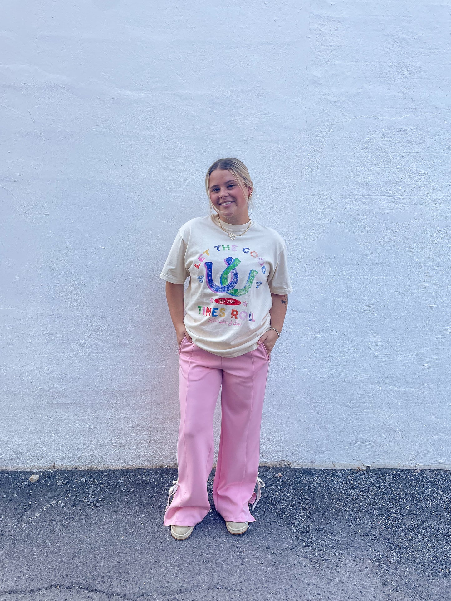Pink Bow Track Pant