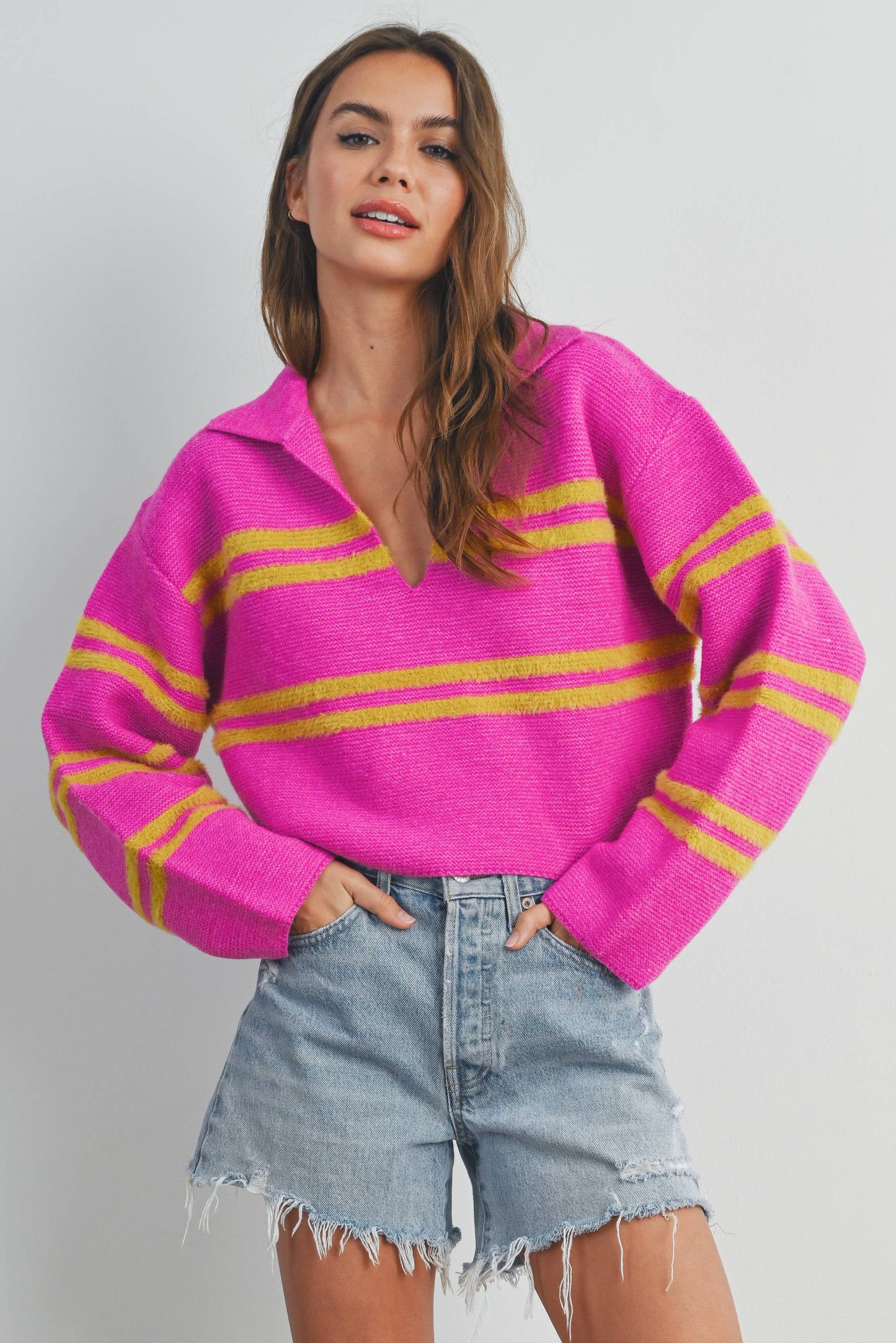 Striped Cropped Sweater