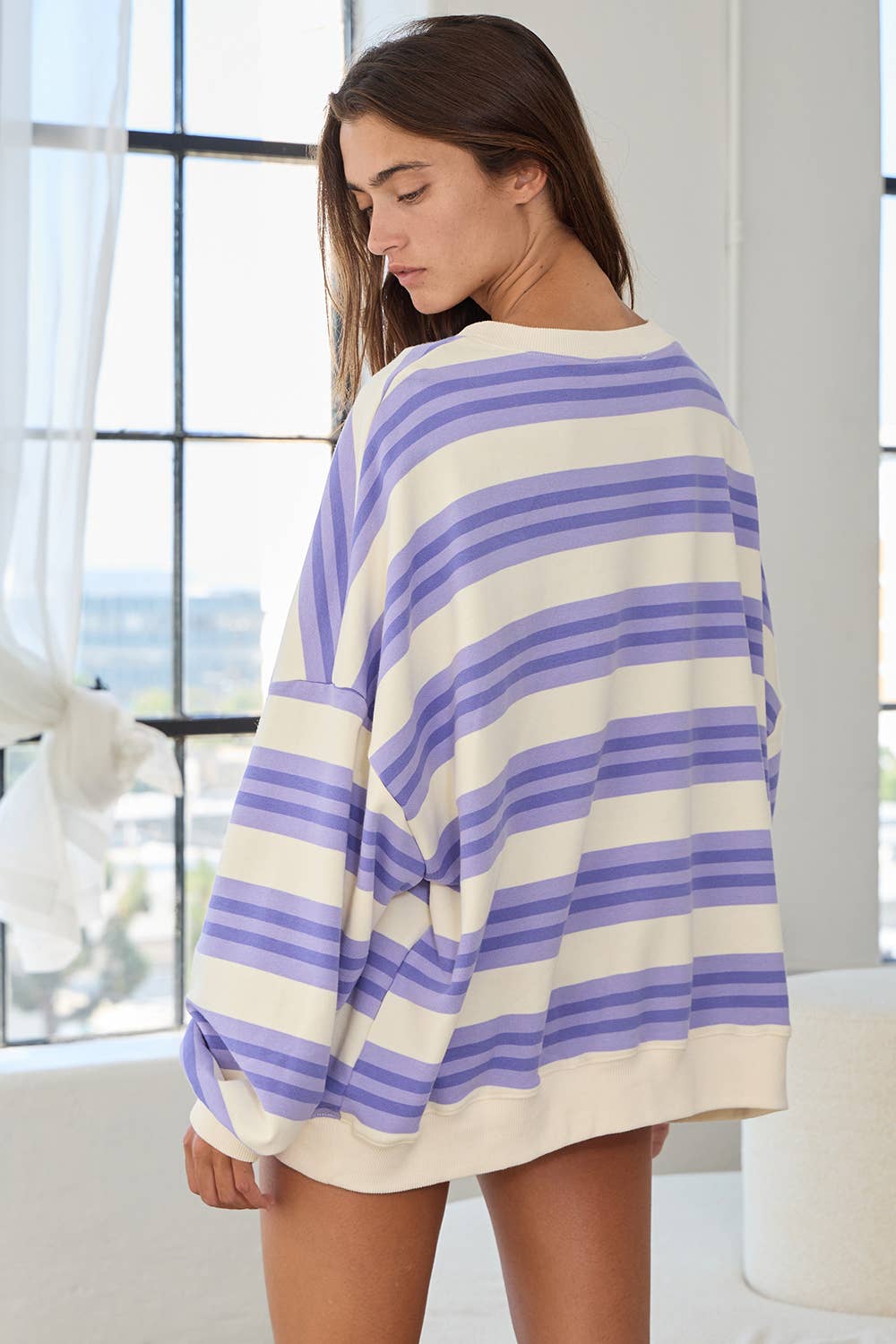 Purple Striped Sweatshirt