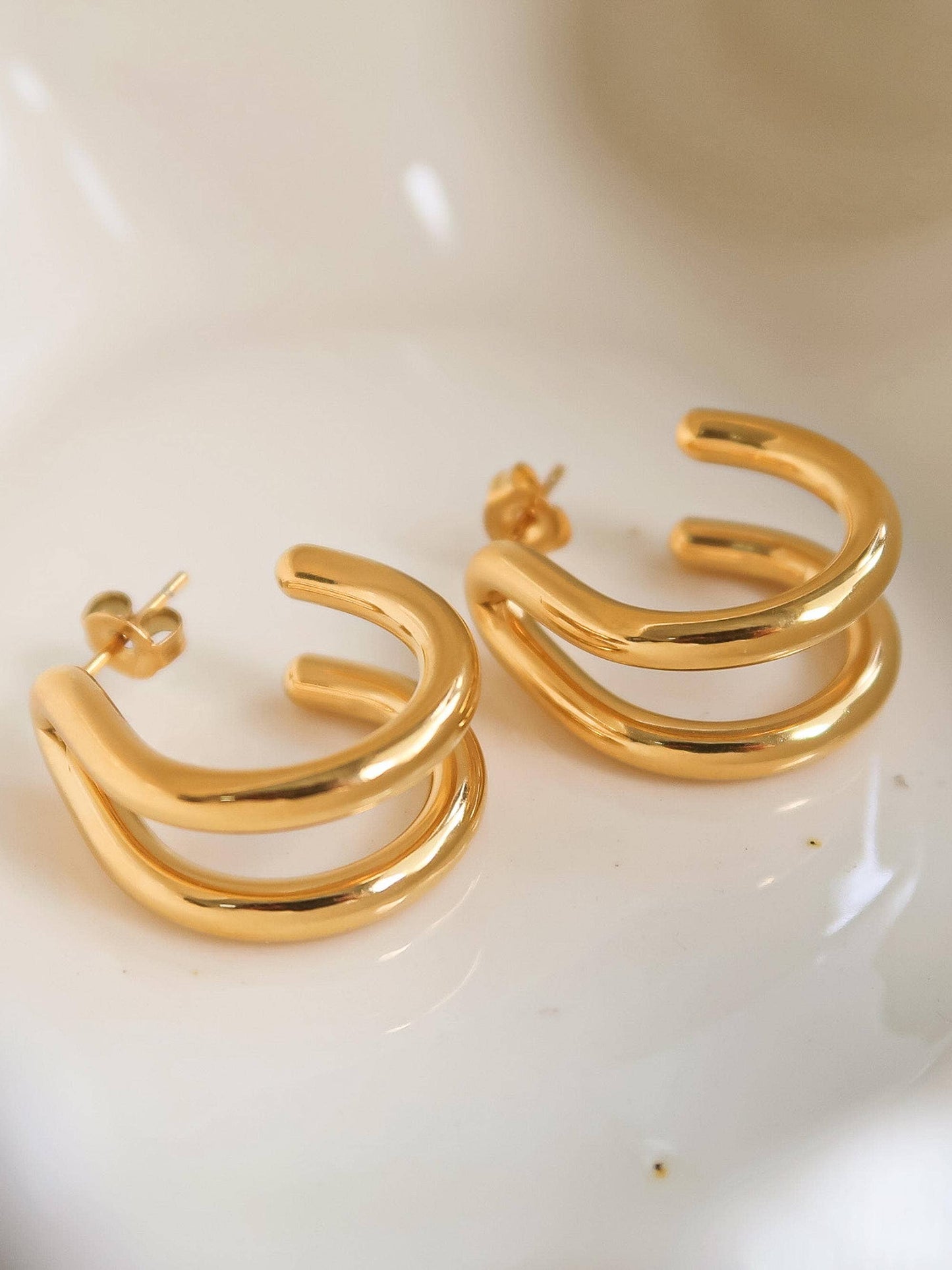 Double C Hoop Earring