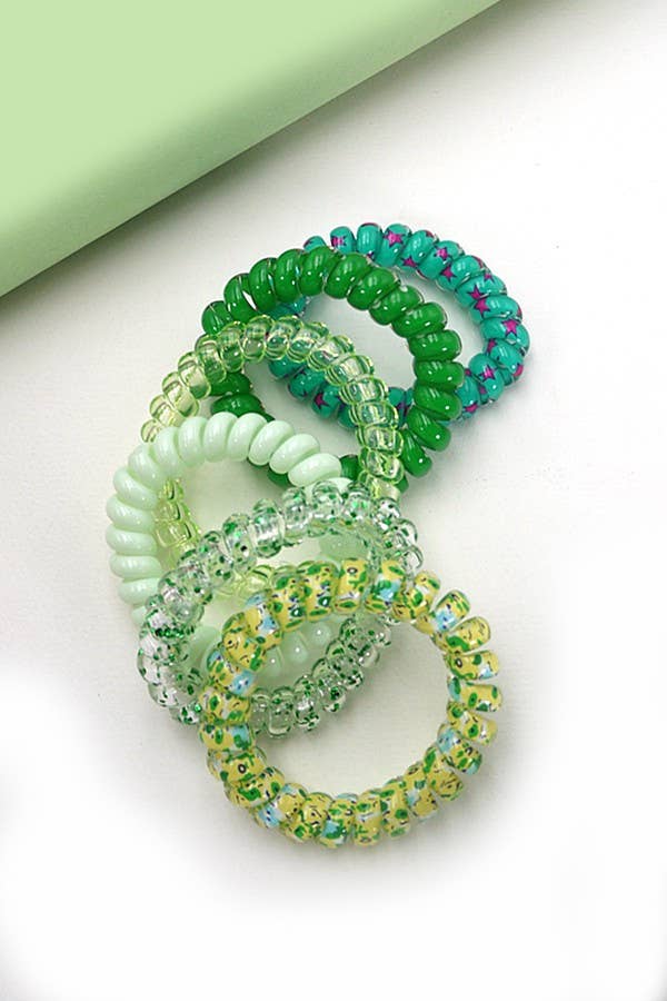 Green Rubber Scrunchies