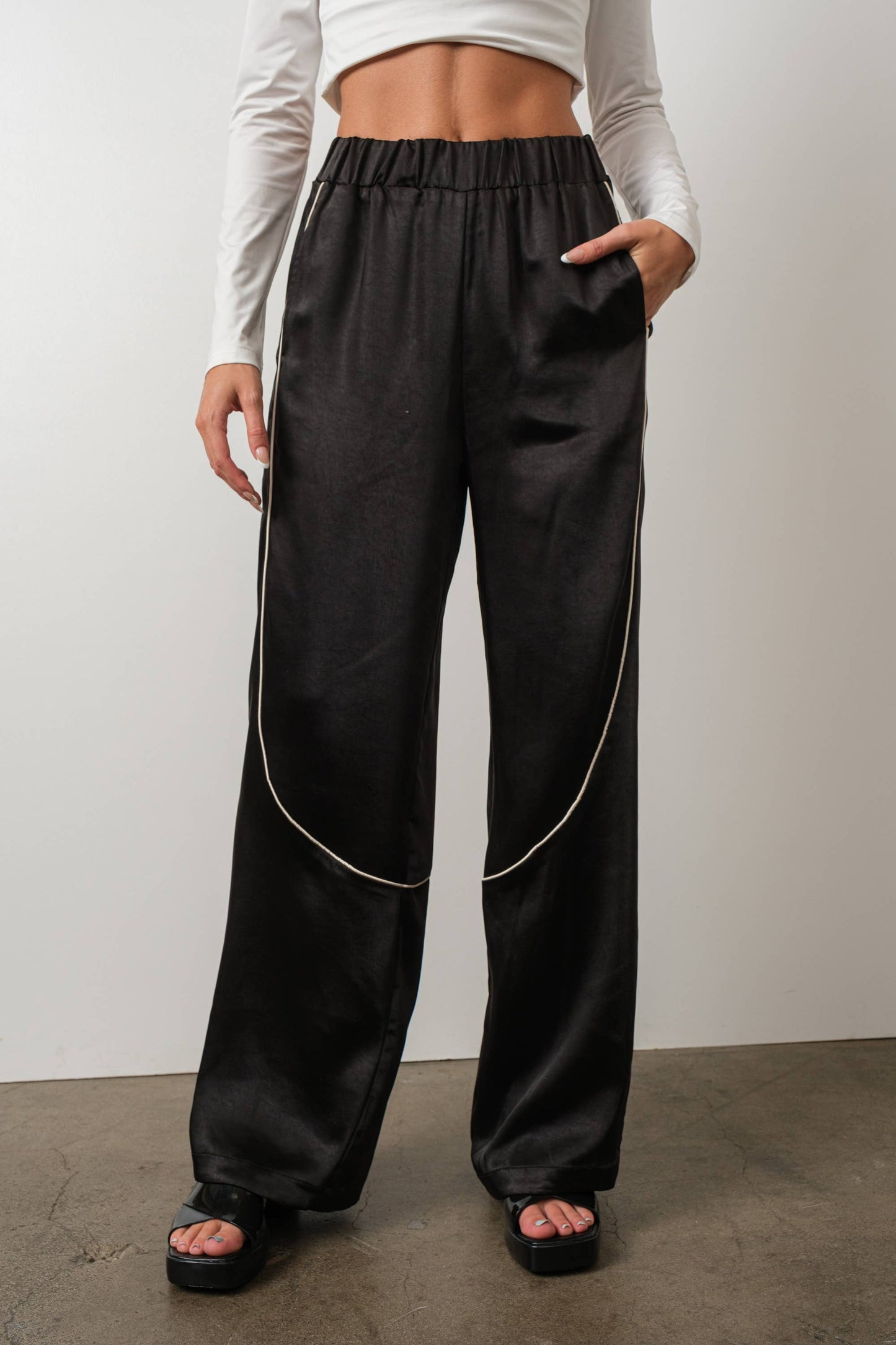 Satin Wide-Leg Pants