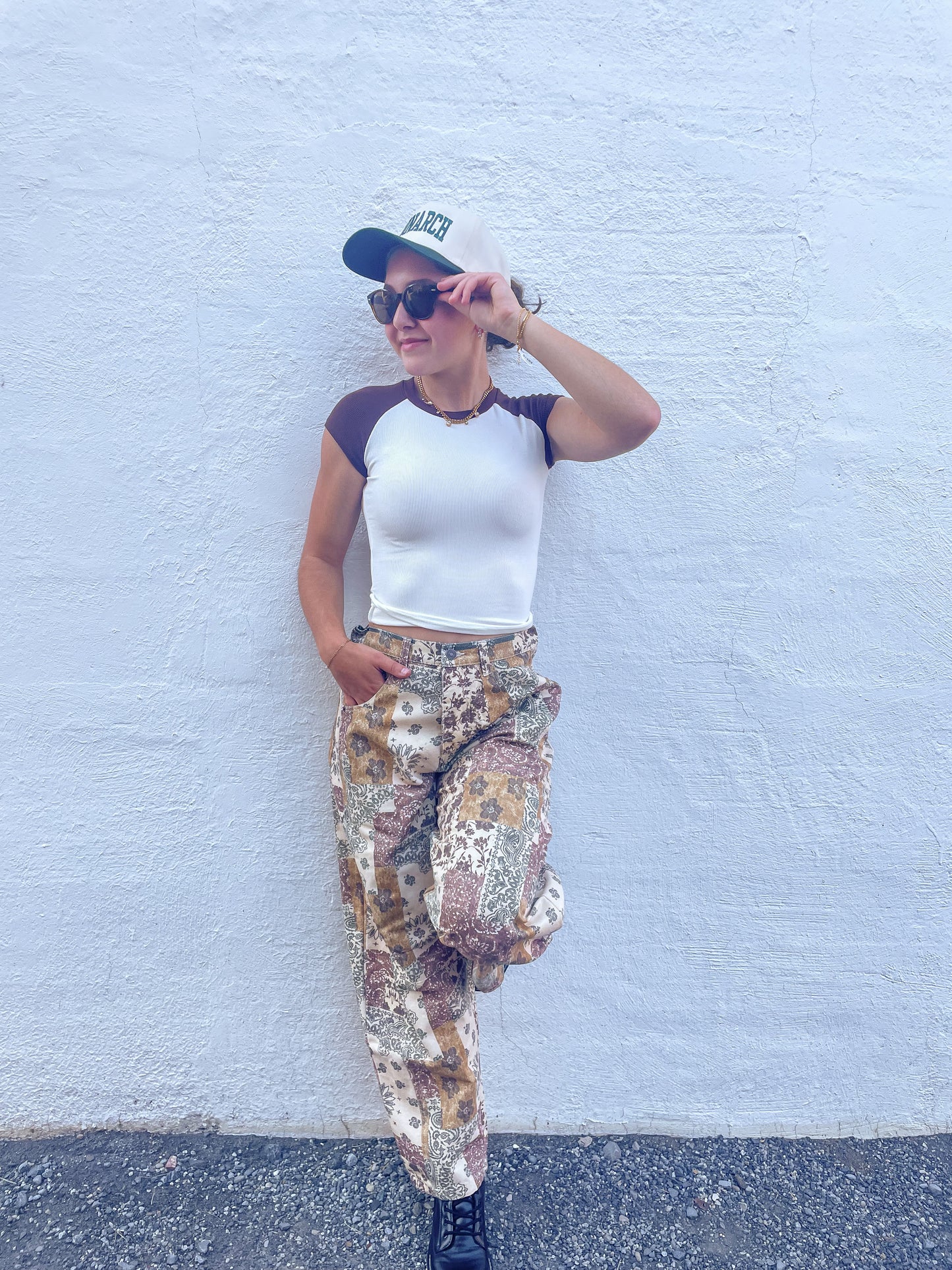 Patchwork Barrel Pants