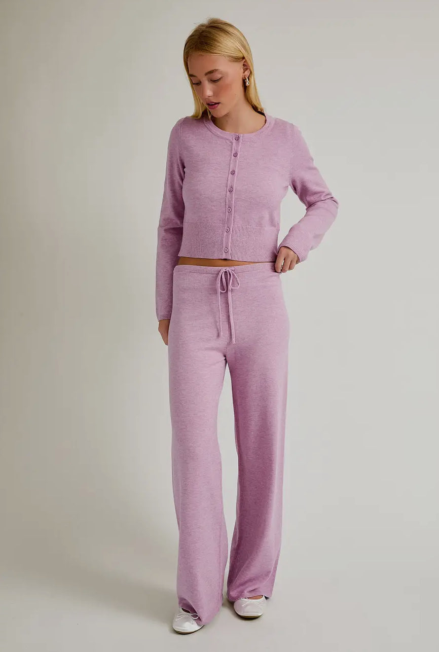 Pink Button Up Sweater Set