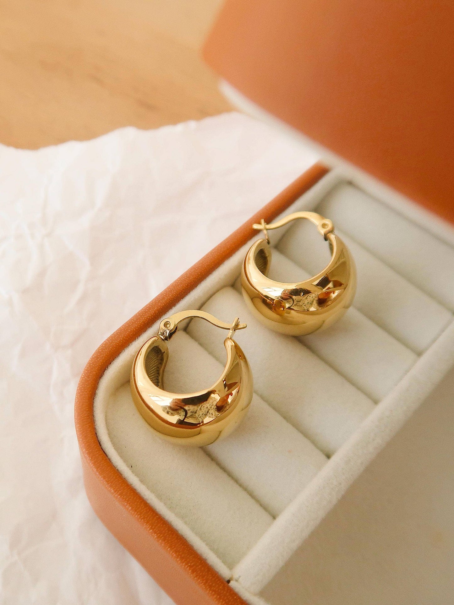 Round Huggie Earring