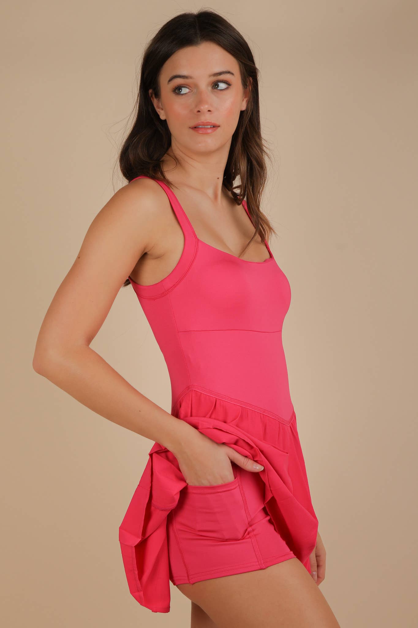 Pleated Activewear Dress