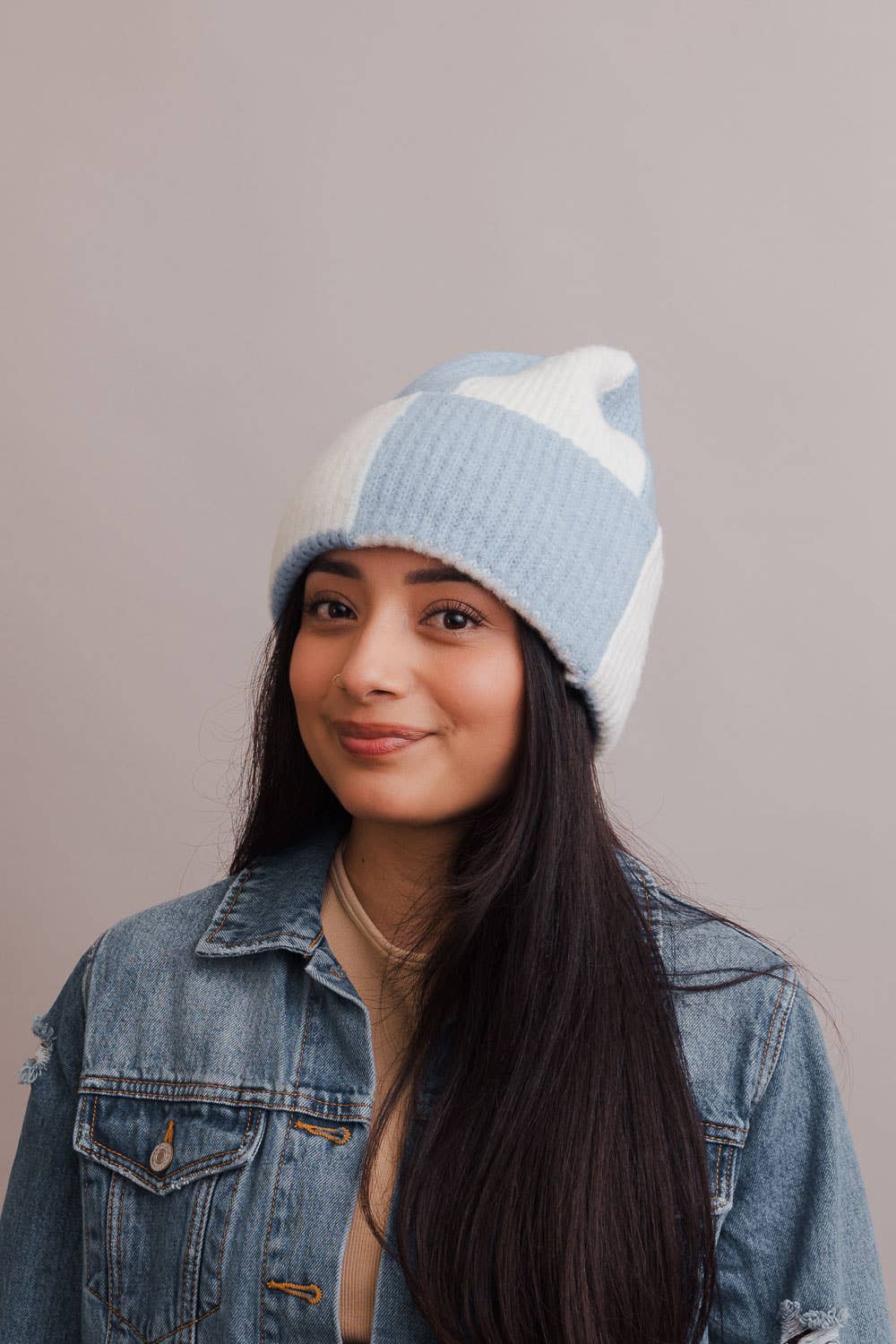 Blue Two Tone Beanie