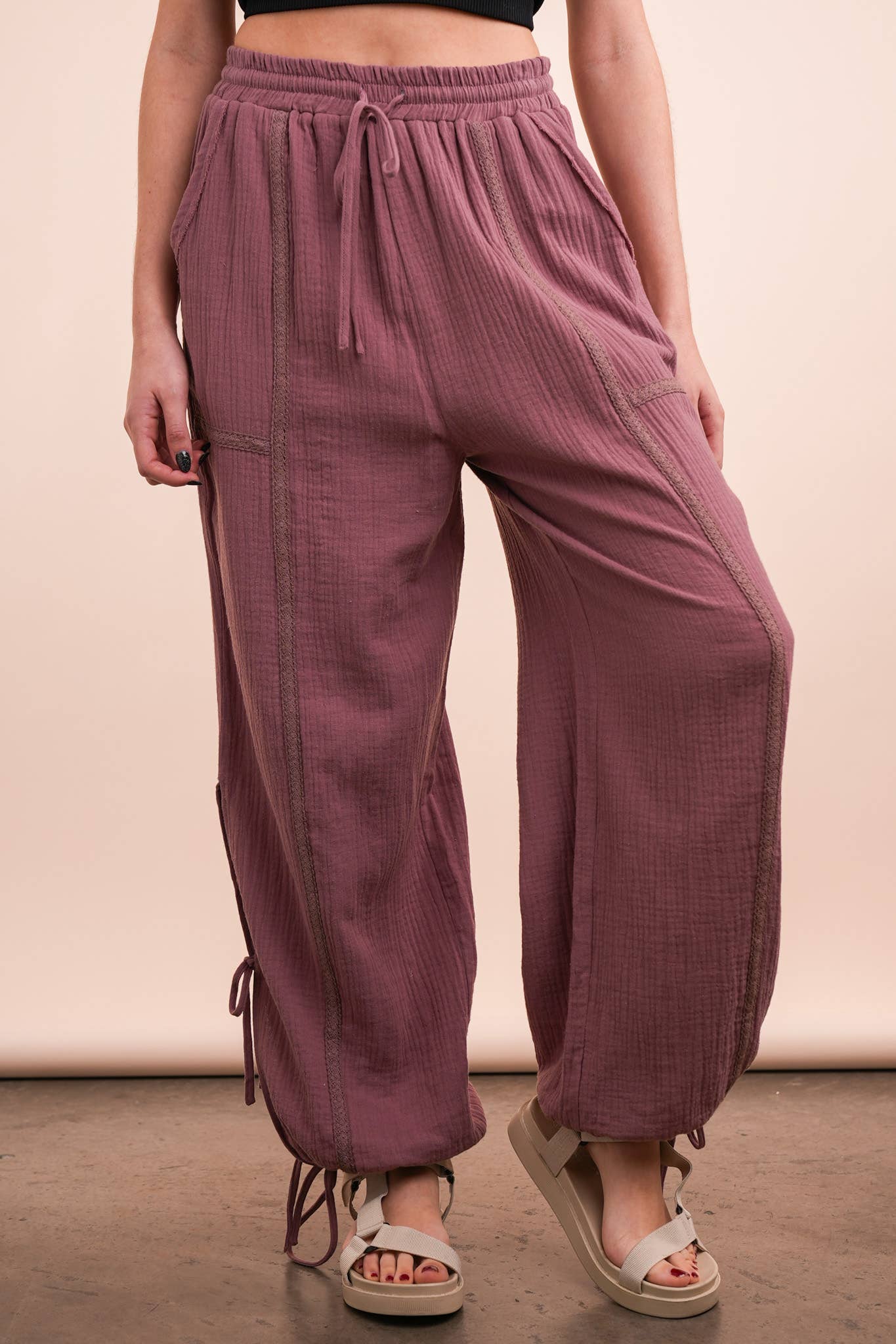 Mauve Tie Pants
