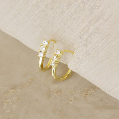 Oval Diamond Hoops