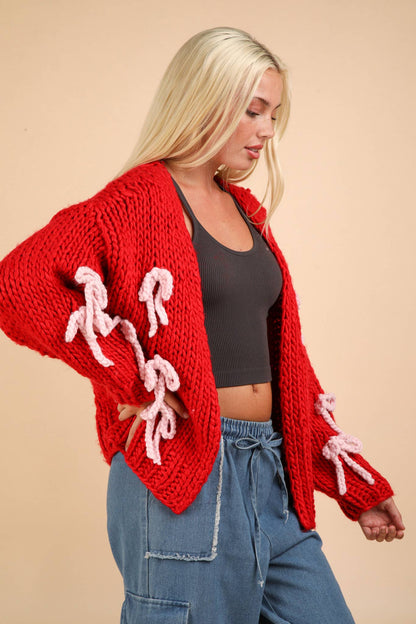 Ribbon Knit Sweater Cardigan