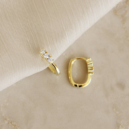 Oval Diamond Hoops