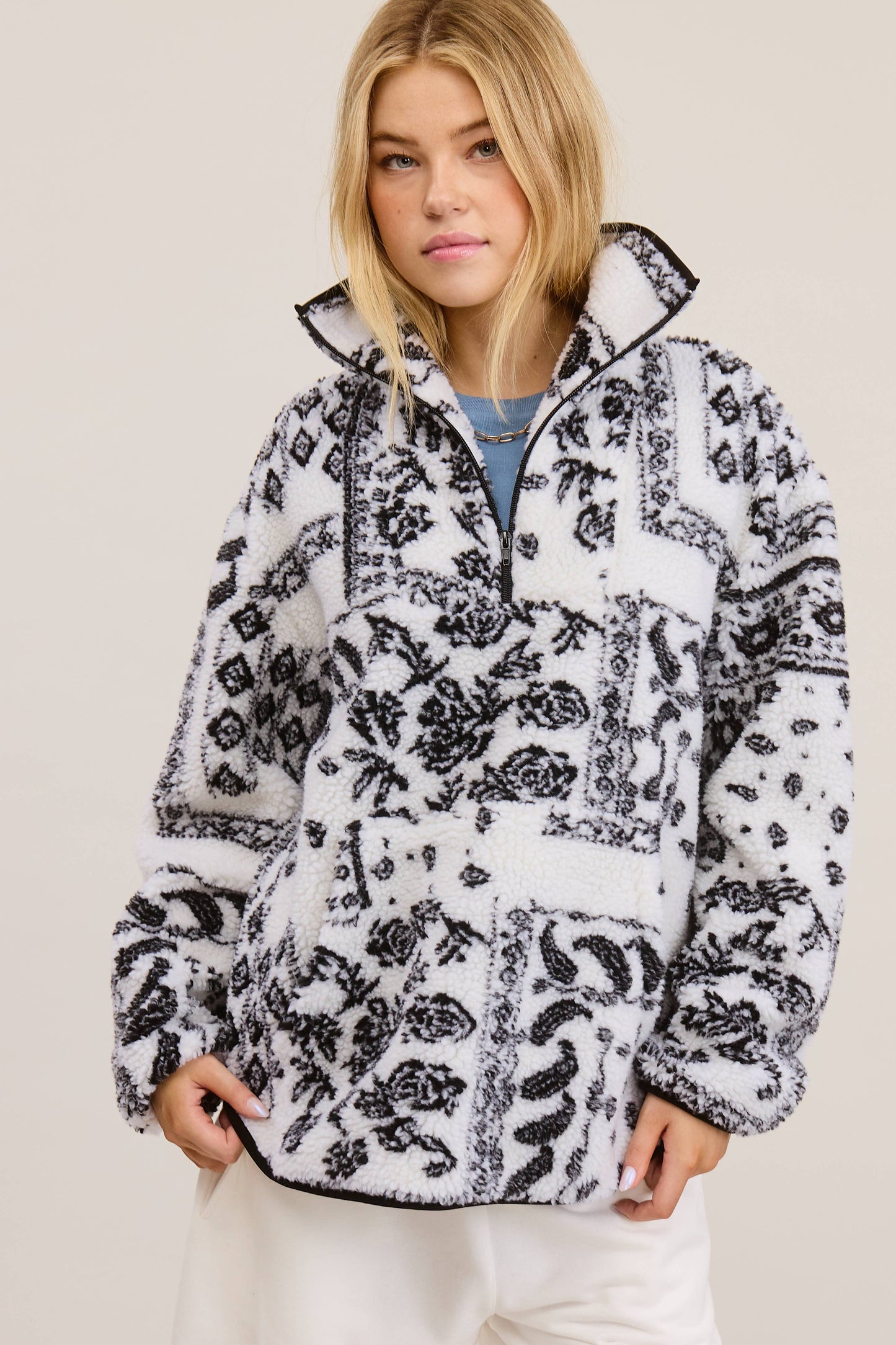 Paisley Sherpa Pullover