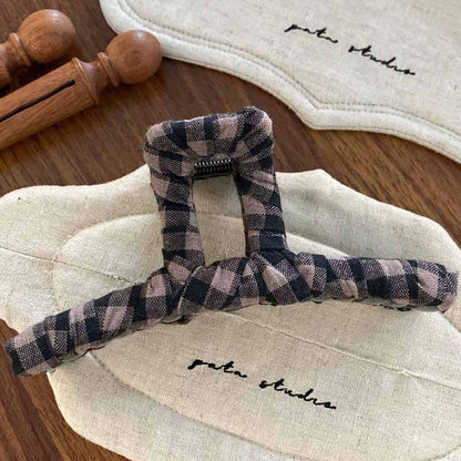 Checkered Fabric Hair Clip