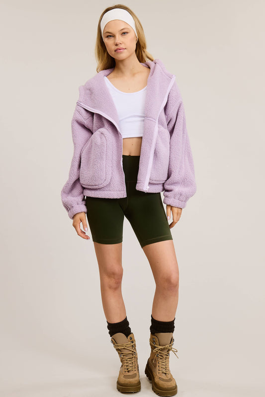 Lavender Sherpa Zip-Up