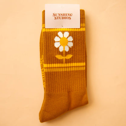 Retro Flower Crew Socks