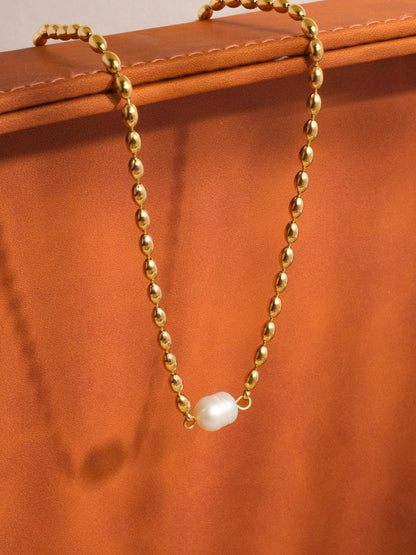 Vigne Pearl Ball Chain Necklace