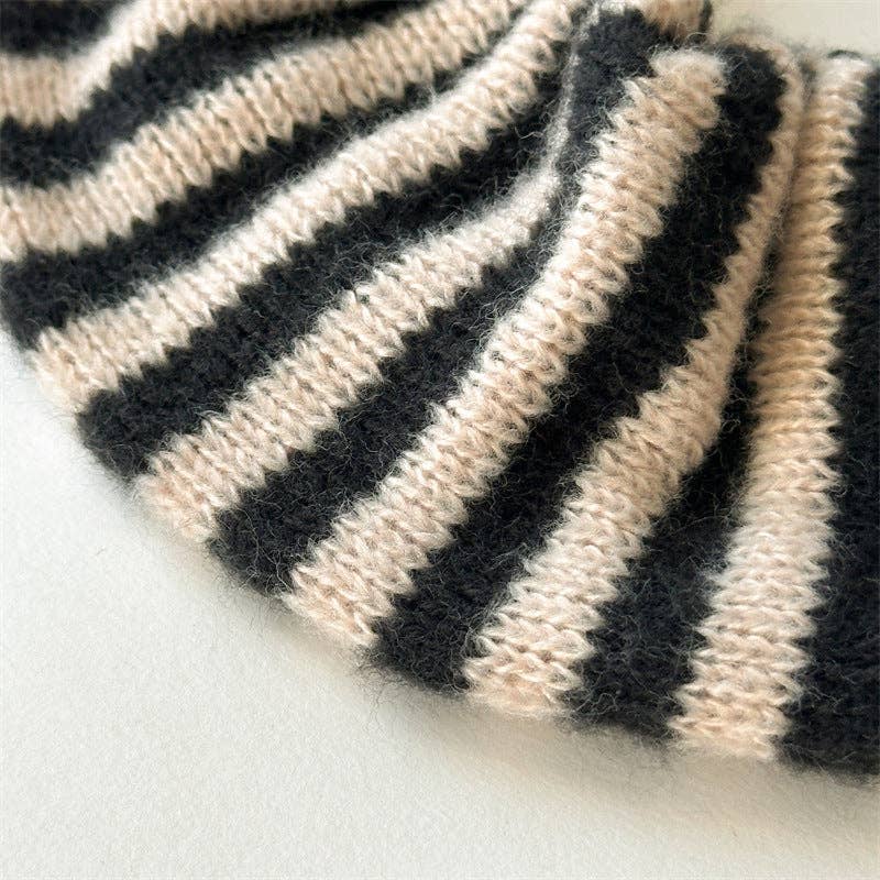 Black Striped Scrunchie