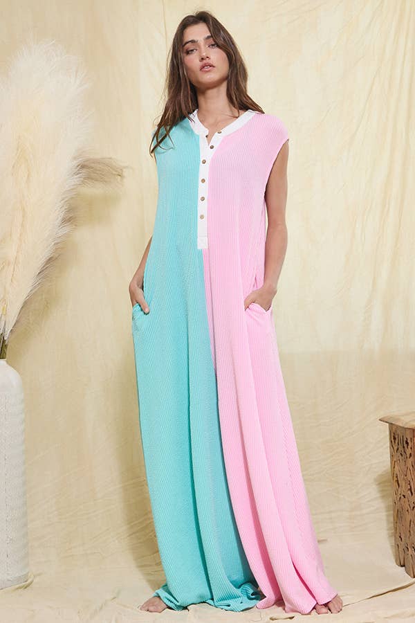 Wide Leg Button Up Jumpsuit