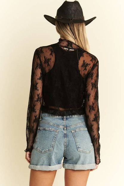 Lace Long Sleeve- Black