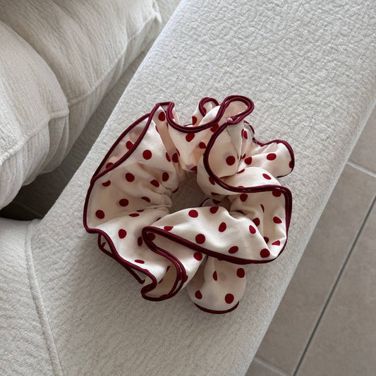 Pink Polka Dot Scrunchie