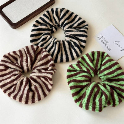 Brown Striped Scrunchie