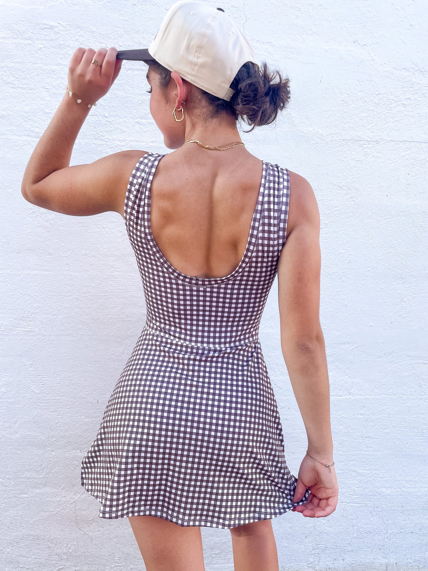 Gingham Wrap Tie Front Dress