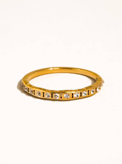 Thin Diamond Banded Ring