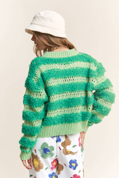 Fuzzy Cardigan: Green Sage