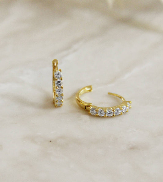 Mini Thick Diamond Hoops