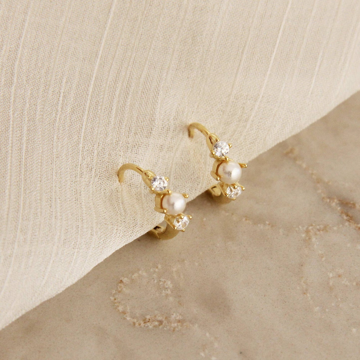 Oval Pearl Hoops