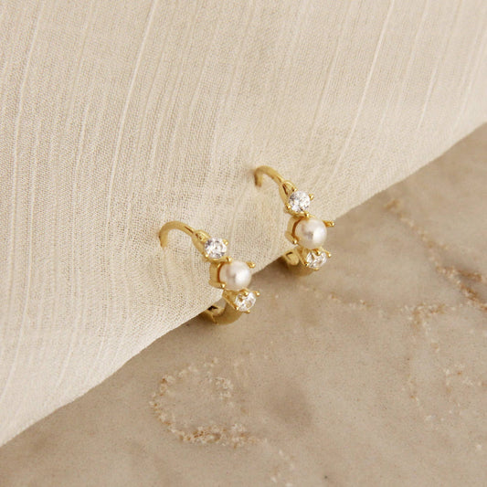 Oval Pearl Hoops