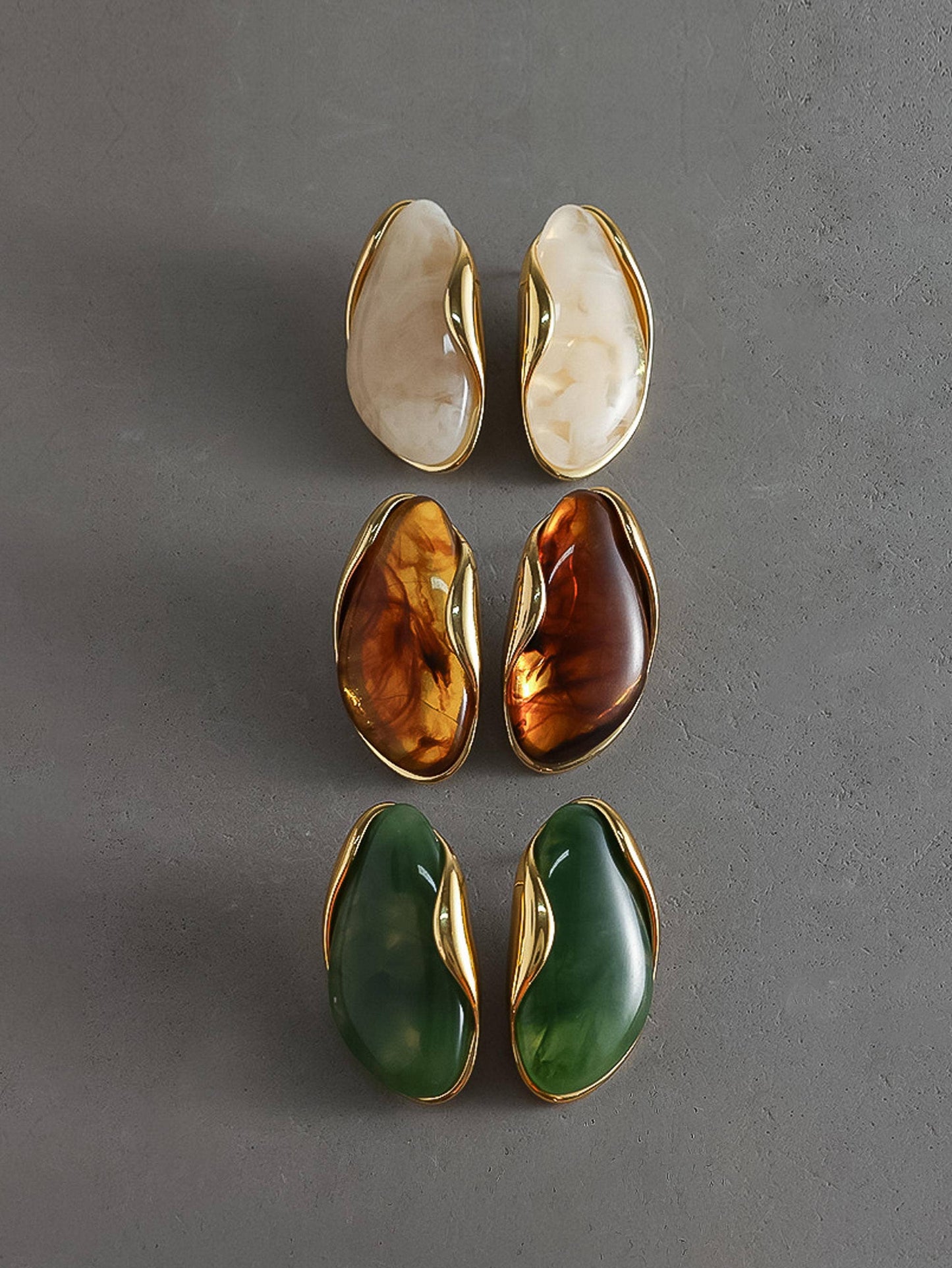 Brown Resin Drop Earrings