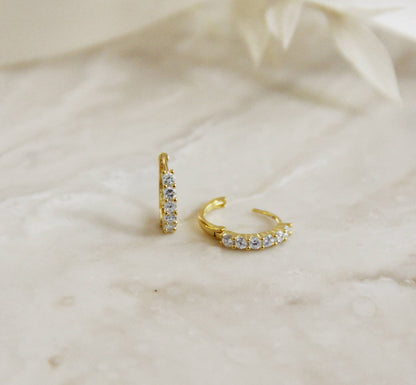 Mini Thick Diamond Hoops