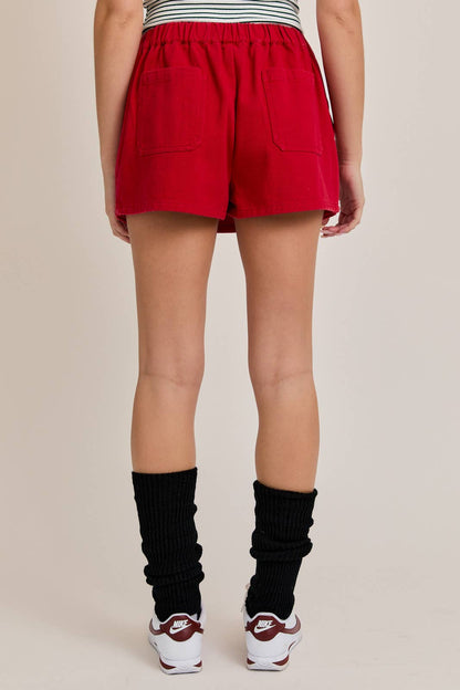Red Canvas Skort