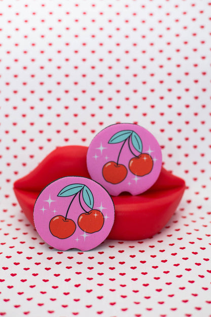 Cherry Car Coasters