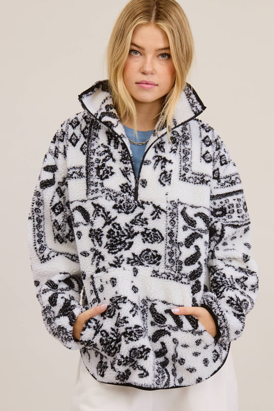 Paisley Sherpa Pullover