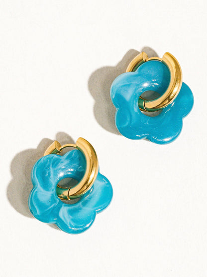 Blue Summer Flower Earrings