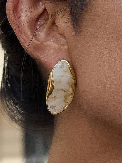 Brown Resin Drop Earrings