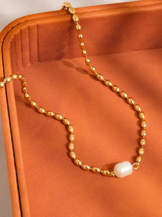 Vigne Pearl Ball Chain Necklace